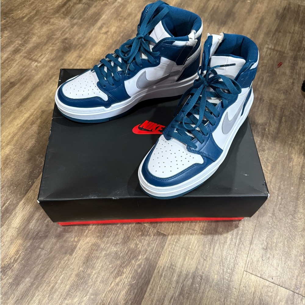 Nike Blue and White High-Top Sneakers